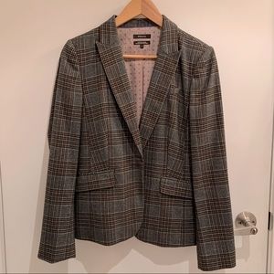 RW&CO grey & brown plaid blazer